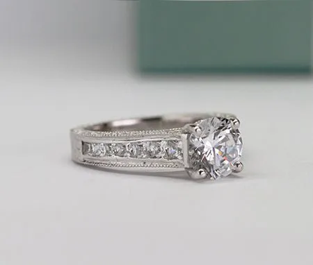 Edelweiss - Round Moissanite Engagement Ring