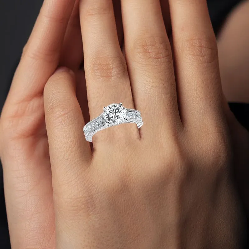 Edelweiss - Round Moissanite Engagement Ring