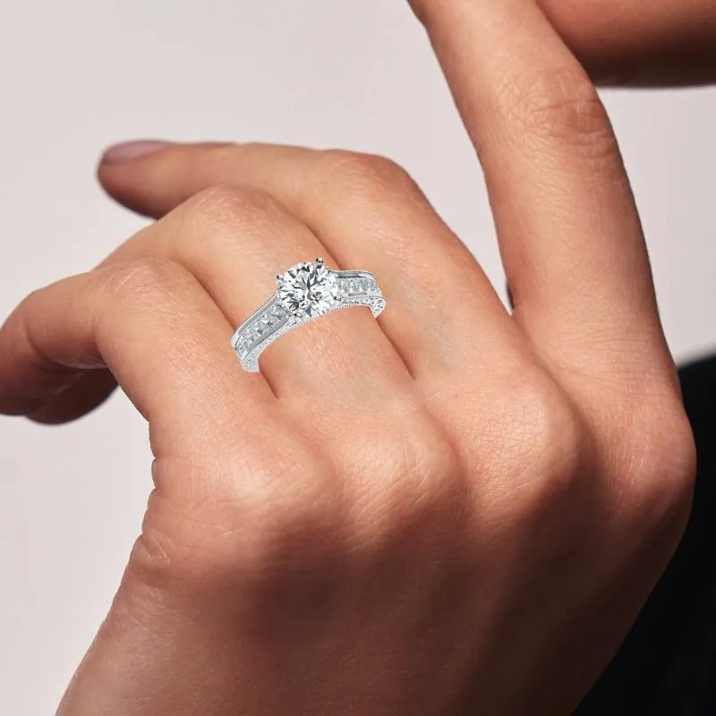 Edelweiss - Round Moissanite Engagement Ring