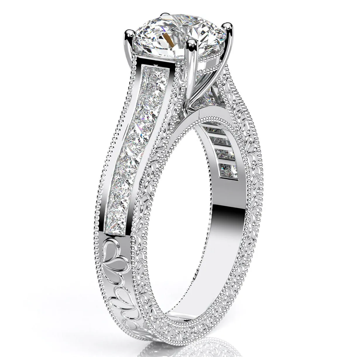 Edelweiss - Round Moissanite Engagement Ring