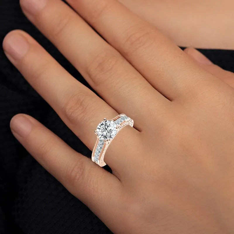 Edelweiss - Round Moissanite Engagement Ring