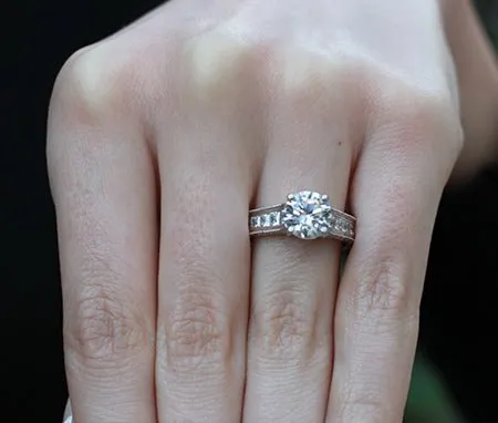Edelweiss - Round Moissanite Engagement Ring