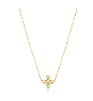 ENewton Signature Cross bead 16" Necklace Gold 3mm