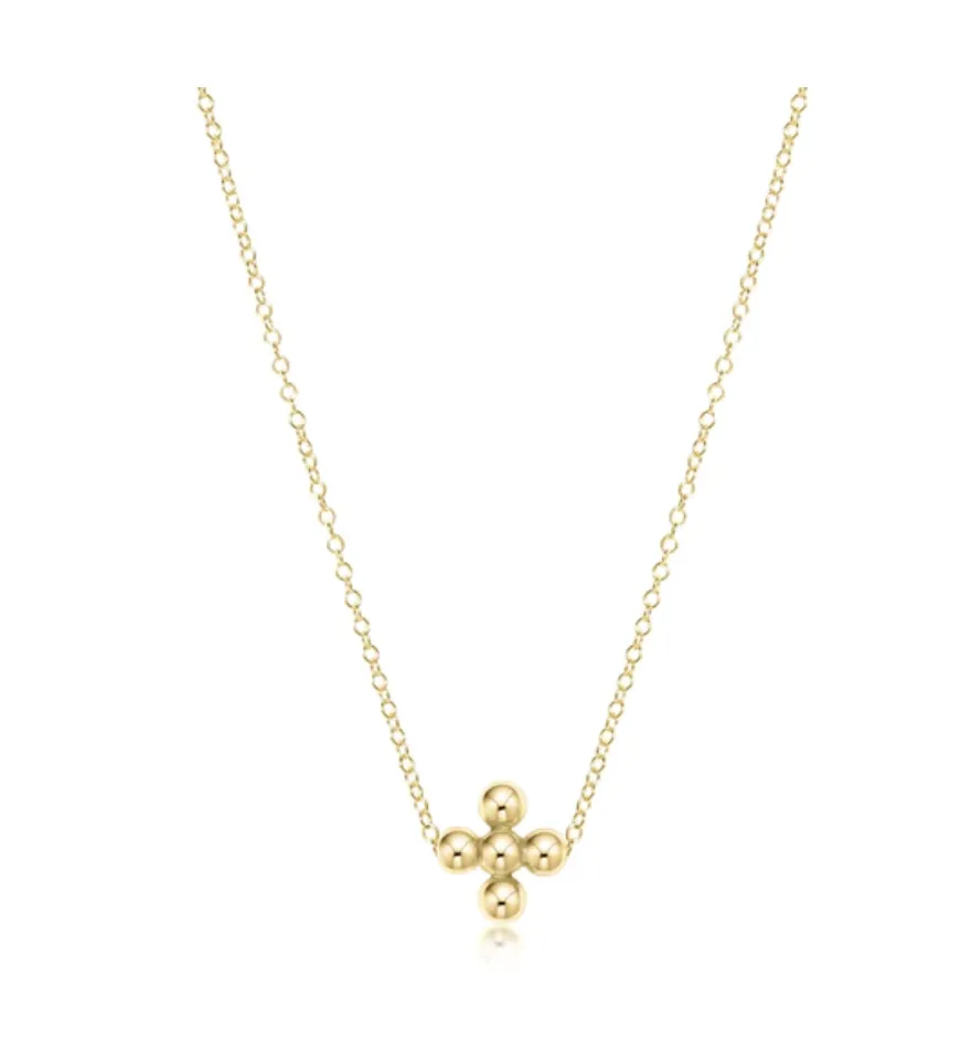 ENewton Signature Cross bead 16" Necklace Gold 3mm