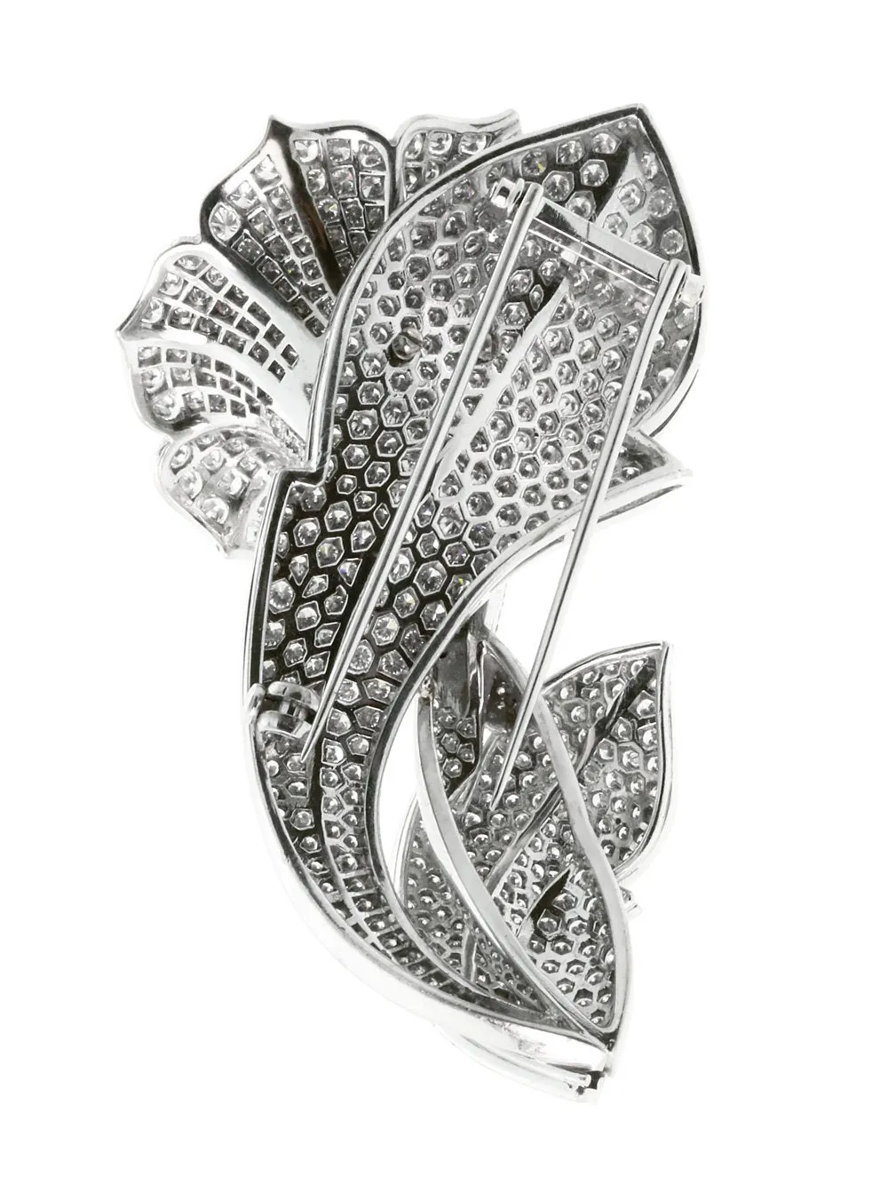 Estate Diamond & Sapphire Gold Brooch