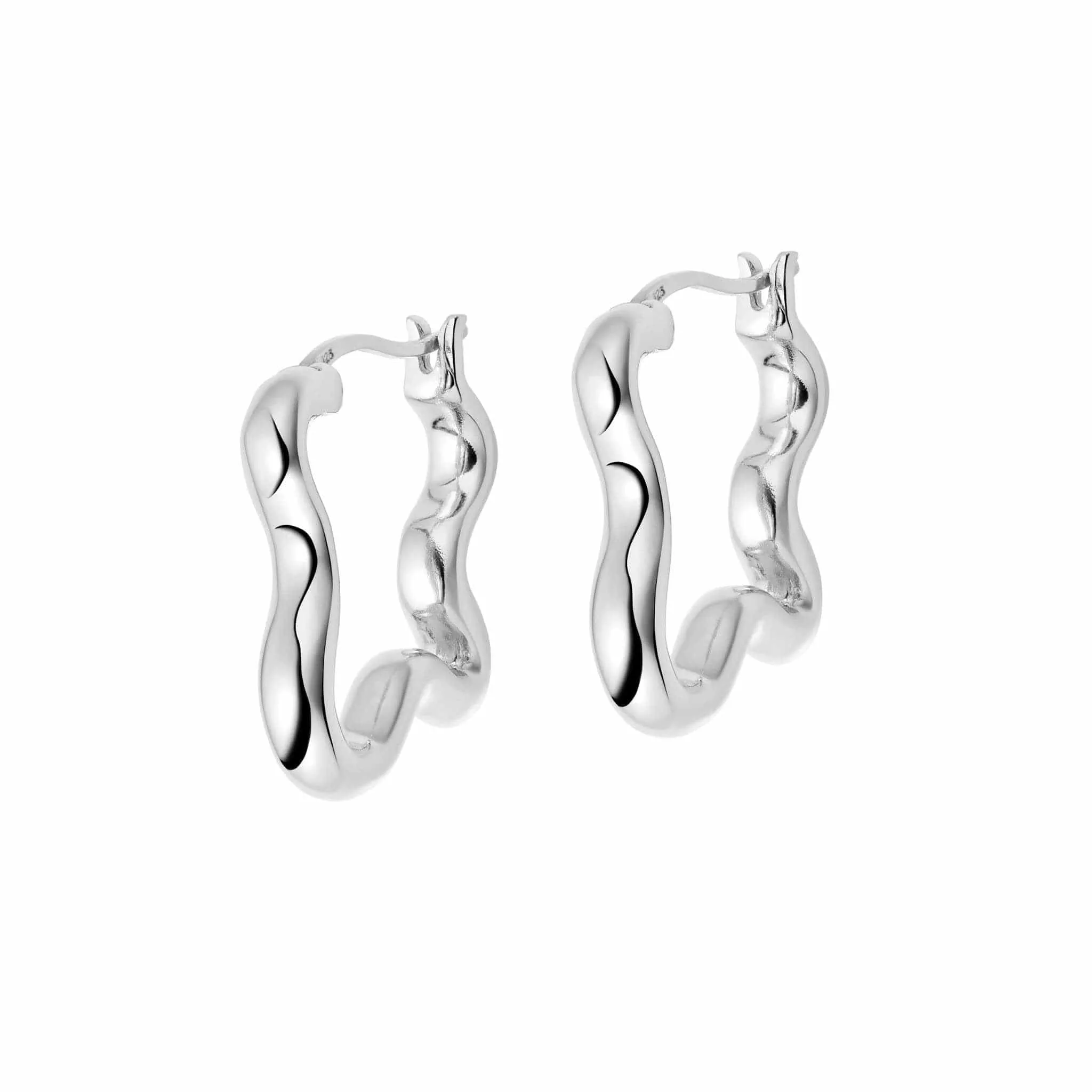 Estée Lalonde Wavy Hoop Earrings Sterling Silver