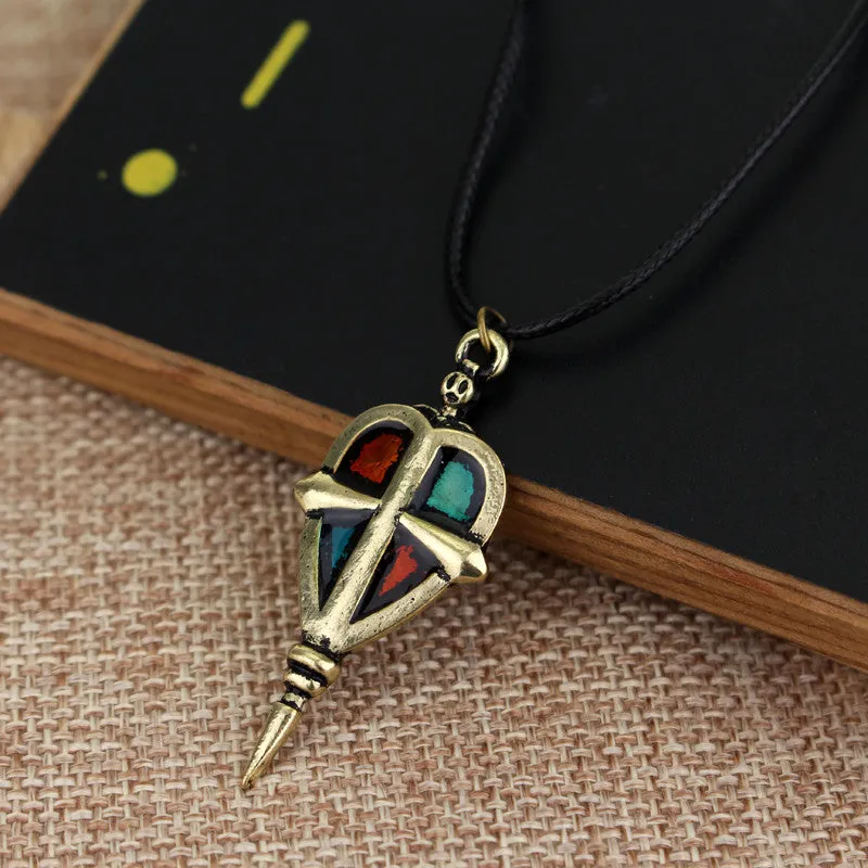 Exorcist Antique Bronze Silver Color Enamel Unisex Pendant Necklace