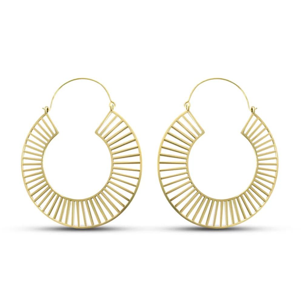 Extra Large Gold Tracks Statement Hoop Earrings