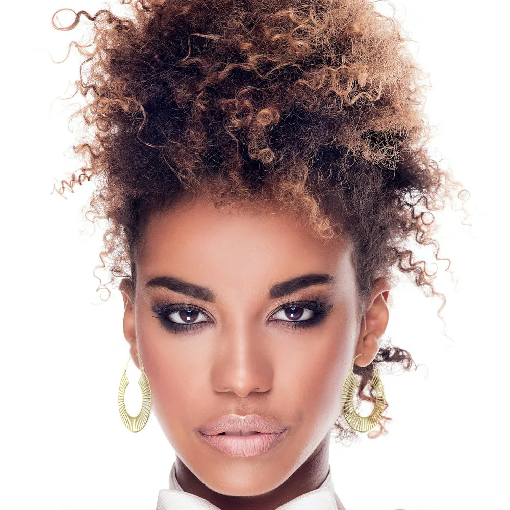 Extra Large Gold Tracks Statement Hoop Earrings