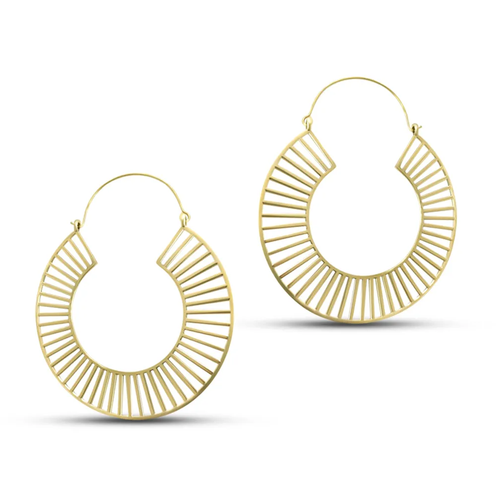 Extra Large Gold Tracks Statement Hoop Earrings