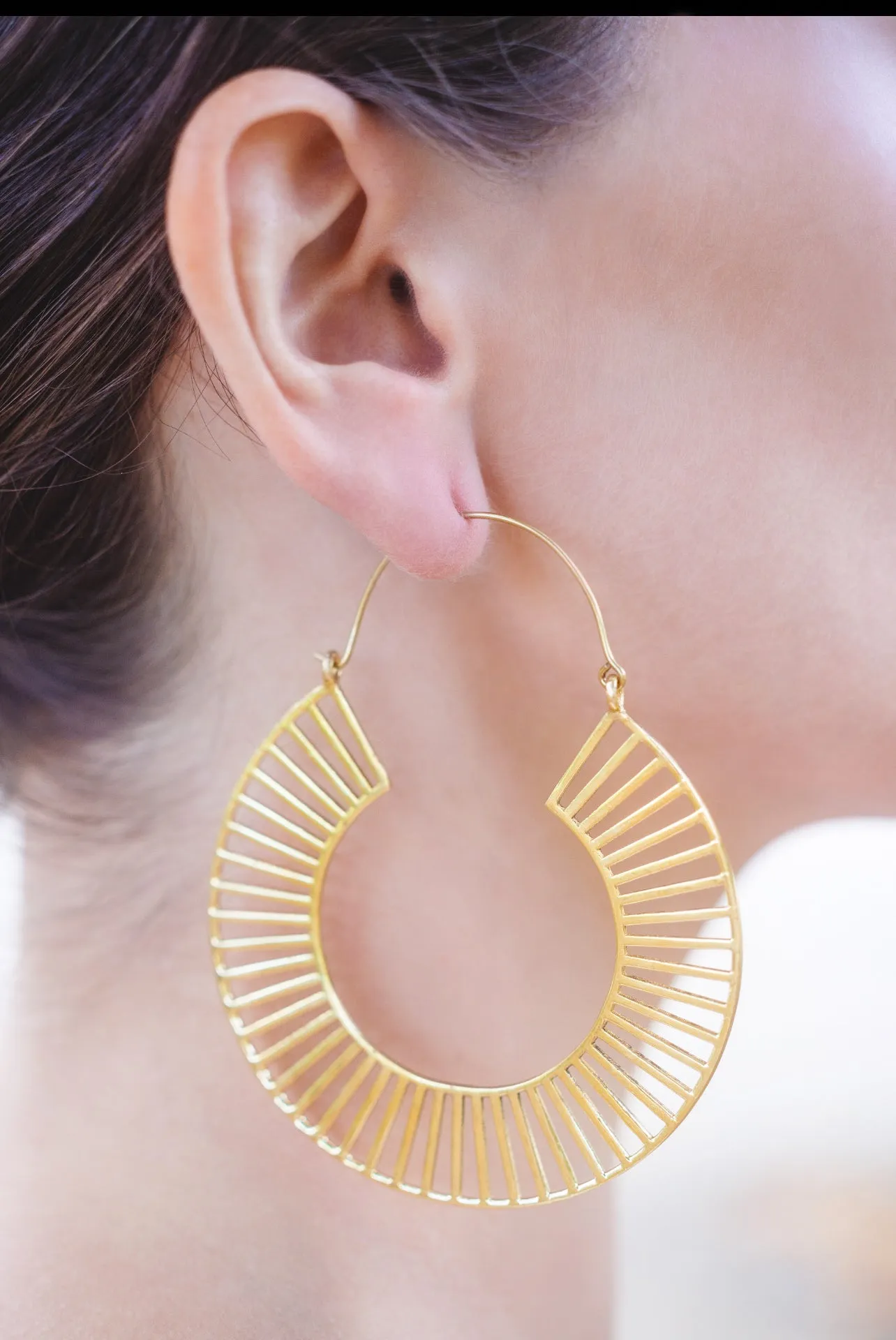 Extra Large Gold Tracks Statement Hoop Earrings
