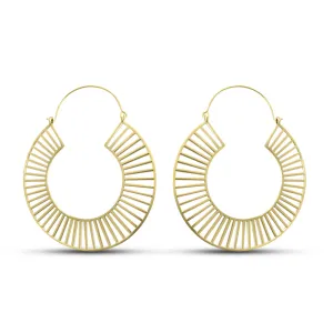 Extra Large Gold Tracks Statement Hoop Earrings
