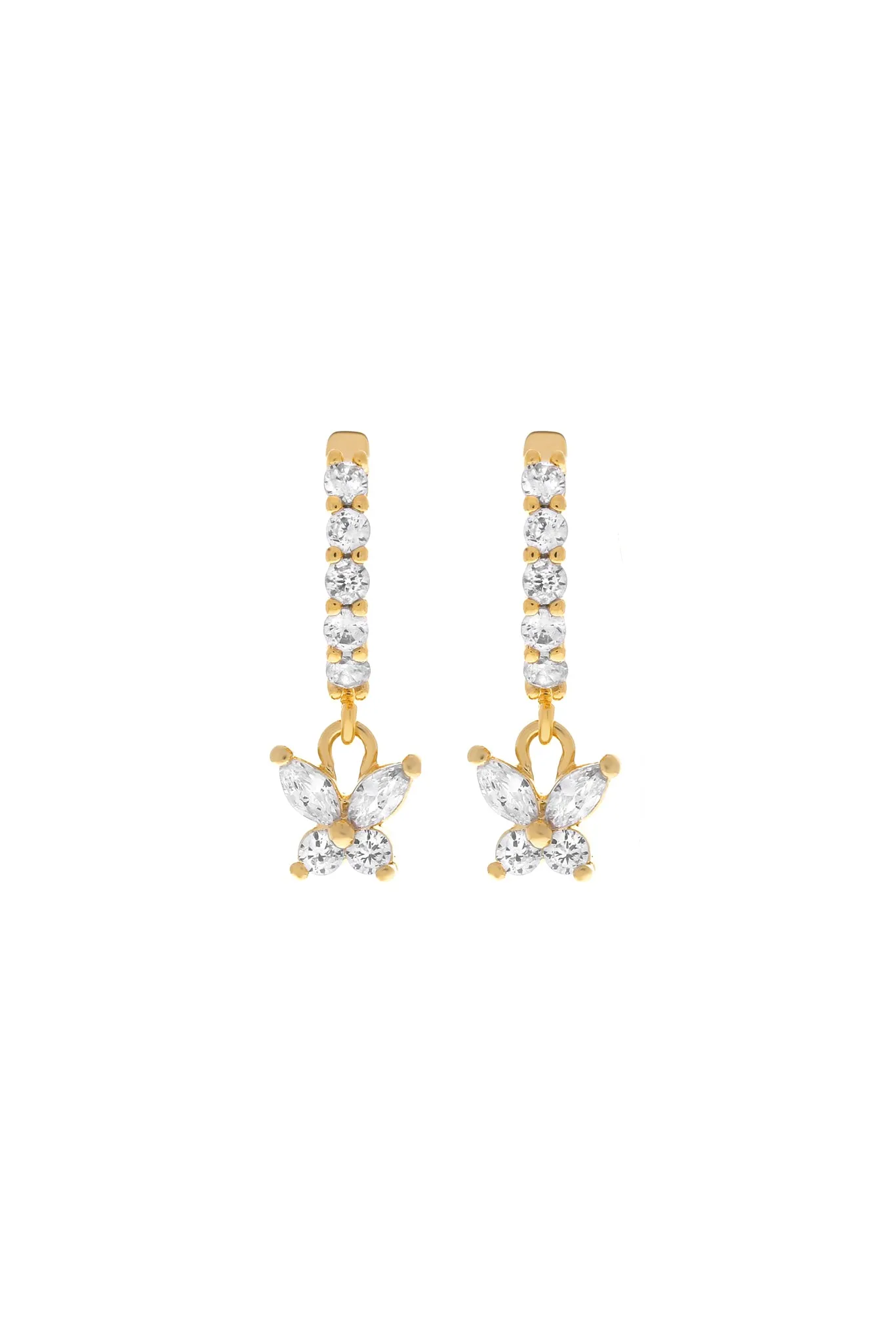 Farfalla Butterfly CZ Huggie Earrings