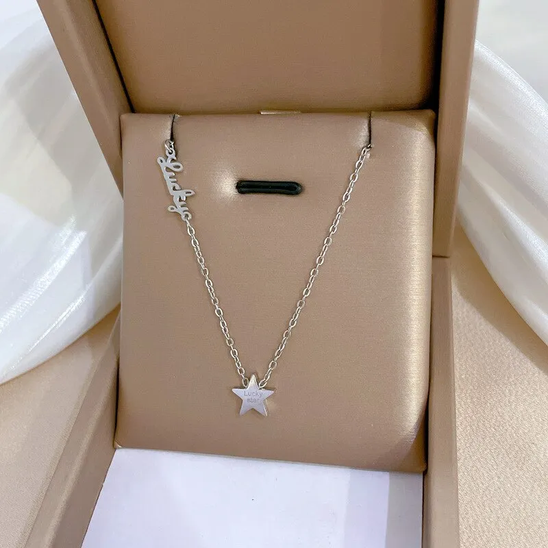 Fashion Trendy Elegant and Delicate Star Letter Necklace