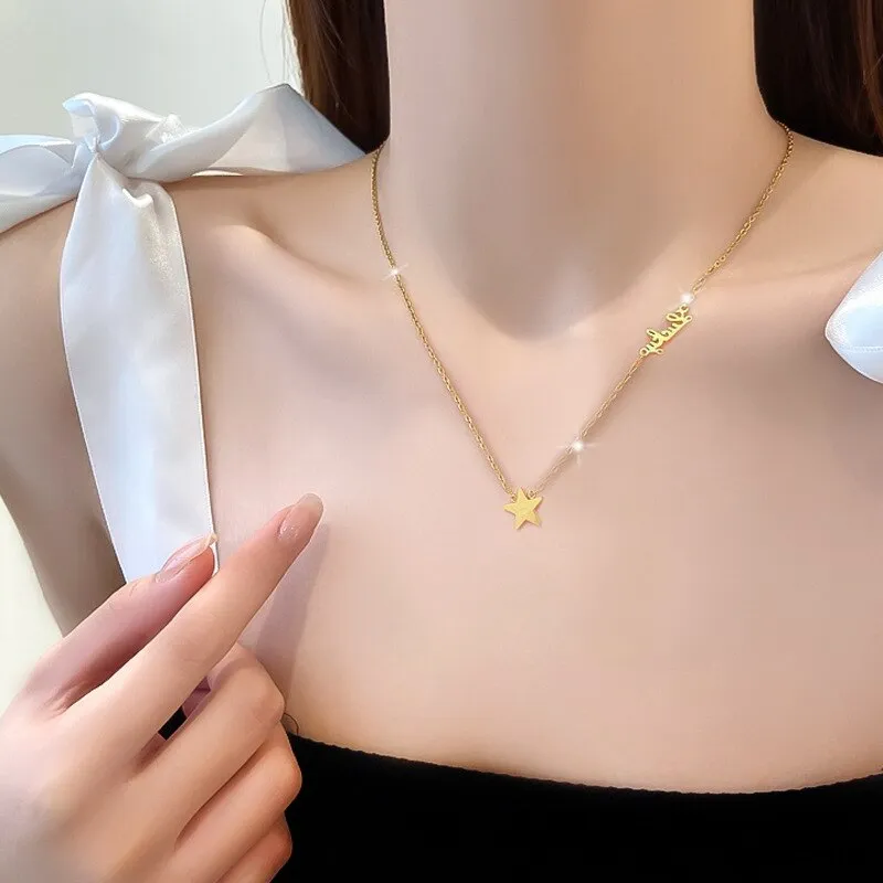 Fashion Trendy Elegant and Delicate Star Letter Necklace