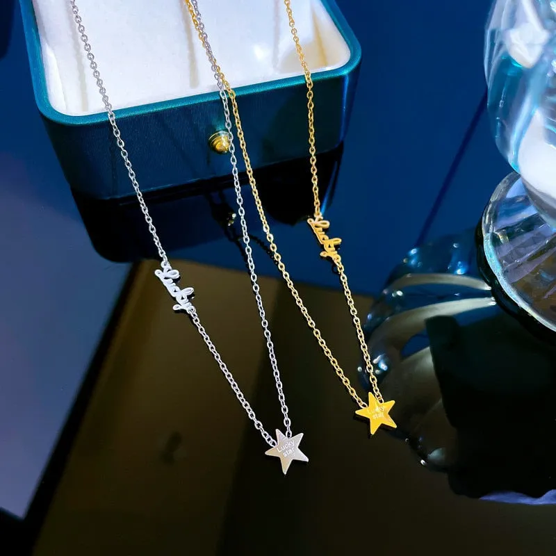Fashion Trendy Elegant and Delicate Star Letter Necklace