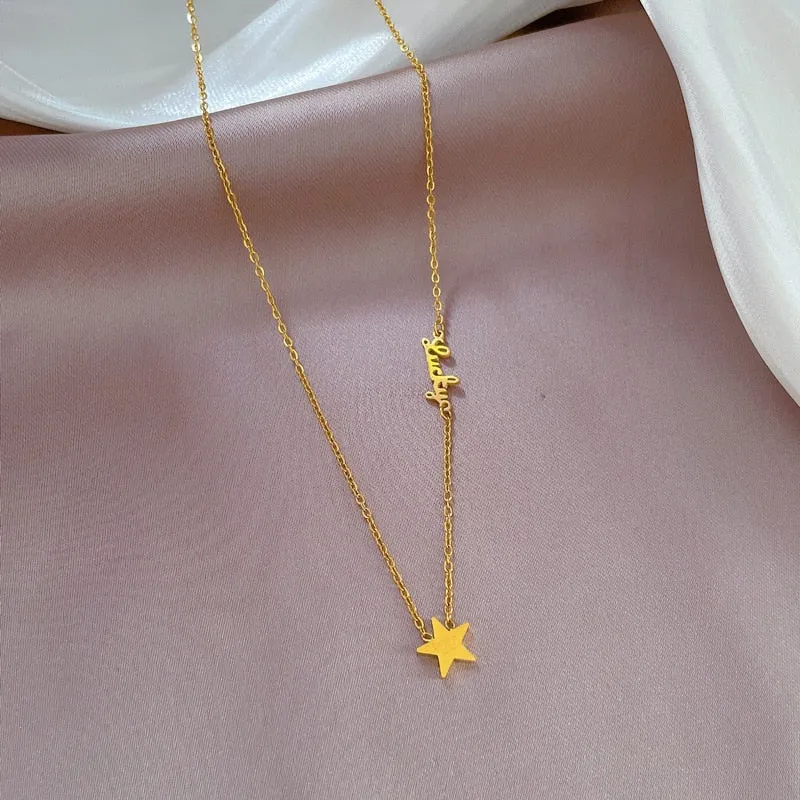Fashion Trendy Elegant and Delicate Star Letter Necklace