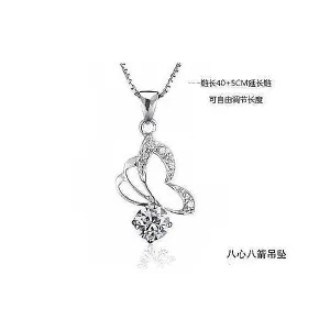 Fashion Zircon Heart Pendant Necklace