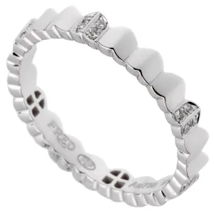 Fred of Paris Arc Diamond White Gold Band Ring Sz 6 1/4