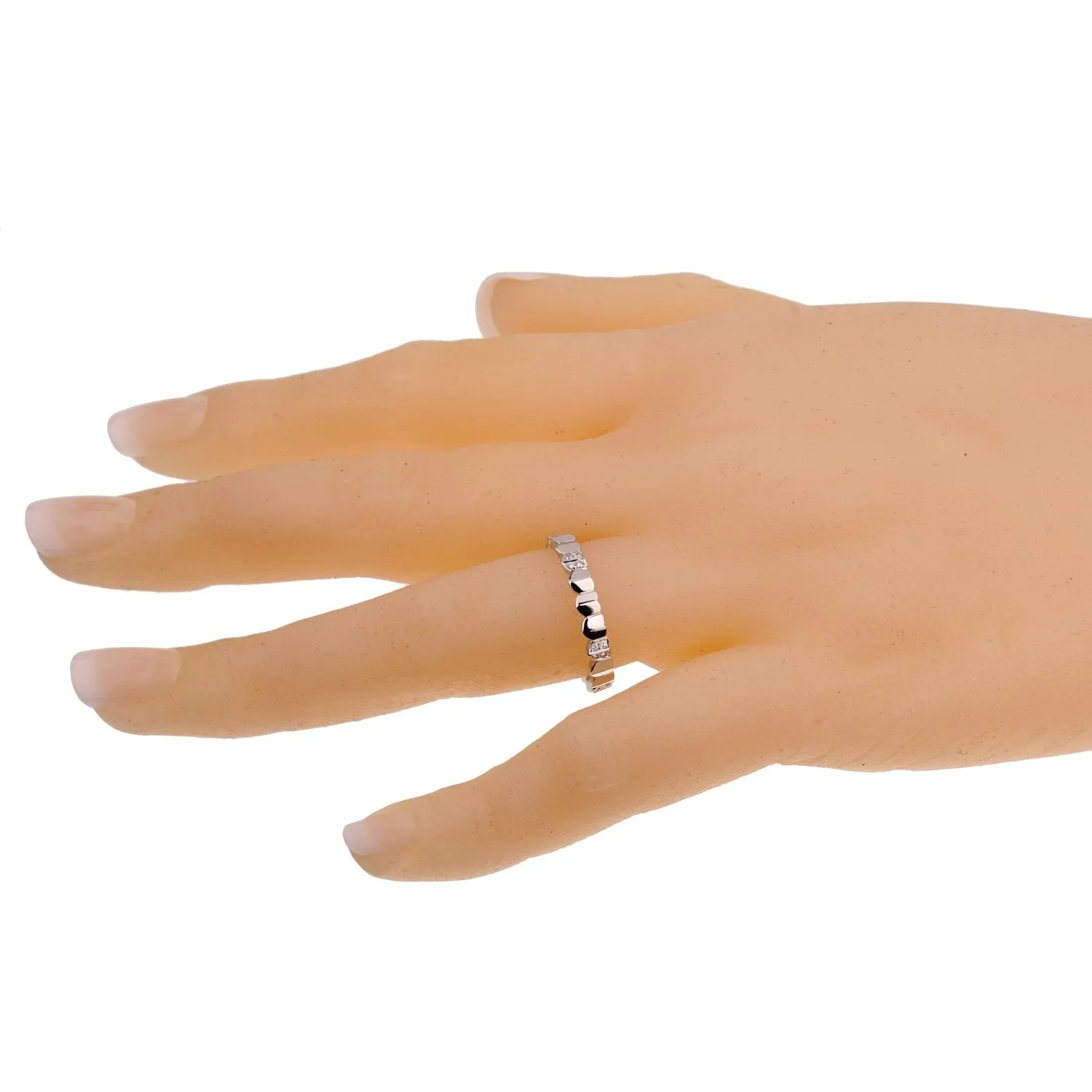 Fred of Paris Arc Diamond White Gold Band Ring Sz 6 1/4