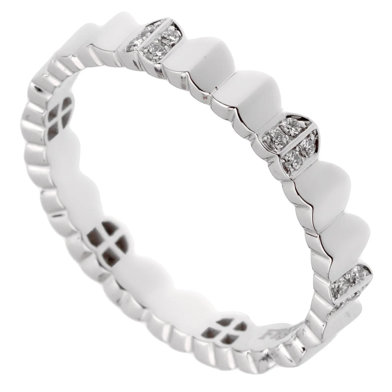 Fred of Paris Arc Diamond White Gold Band Ring Sz 6 1/4