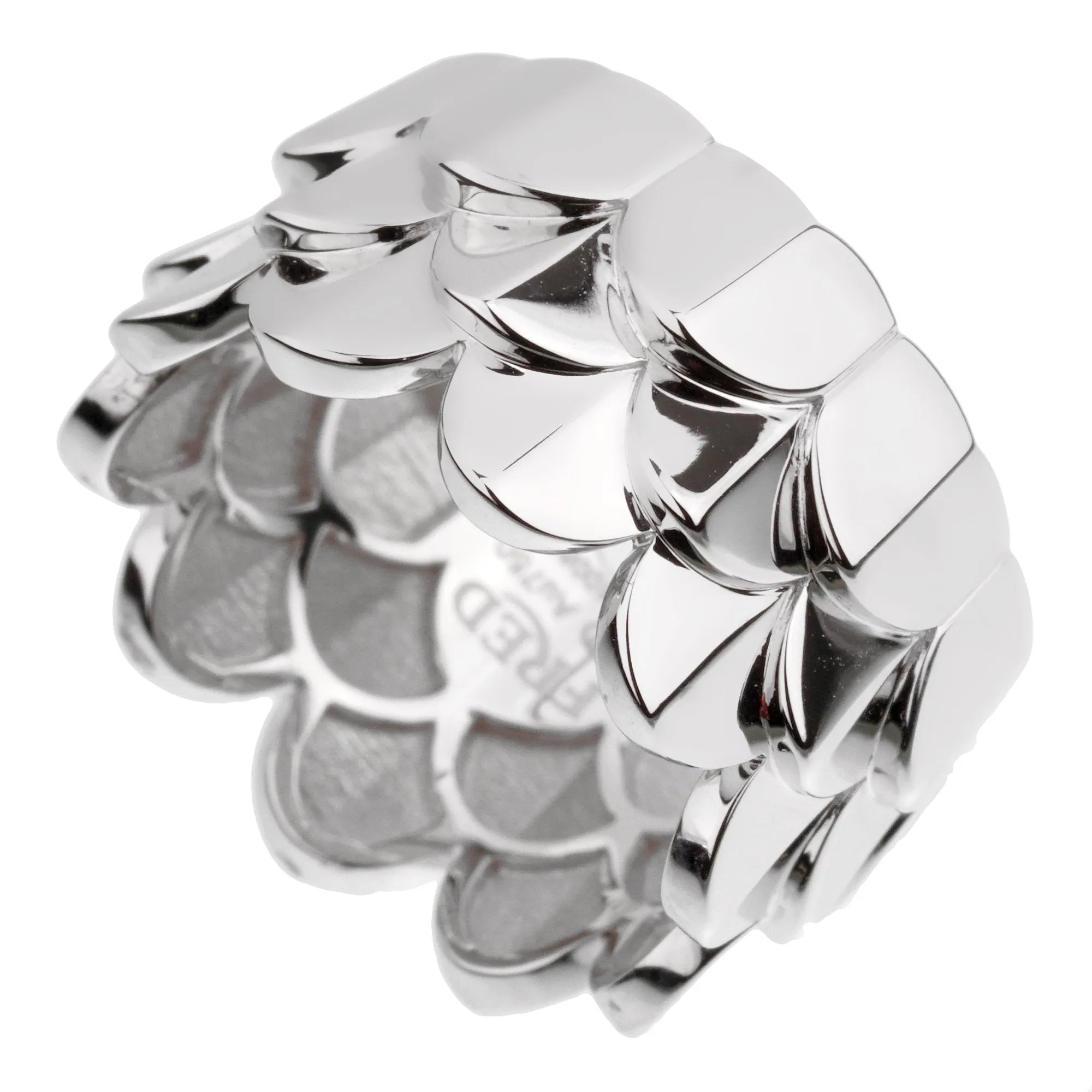 Fred of Paris Triple Arc White Gold Band Ring Sz 7 1/4