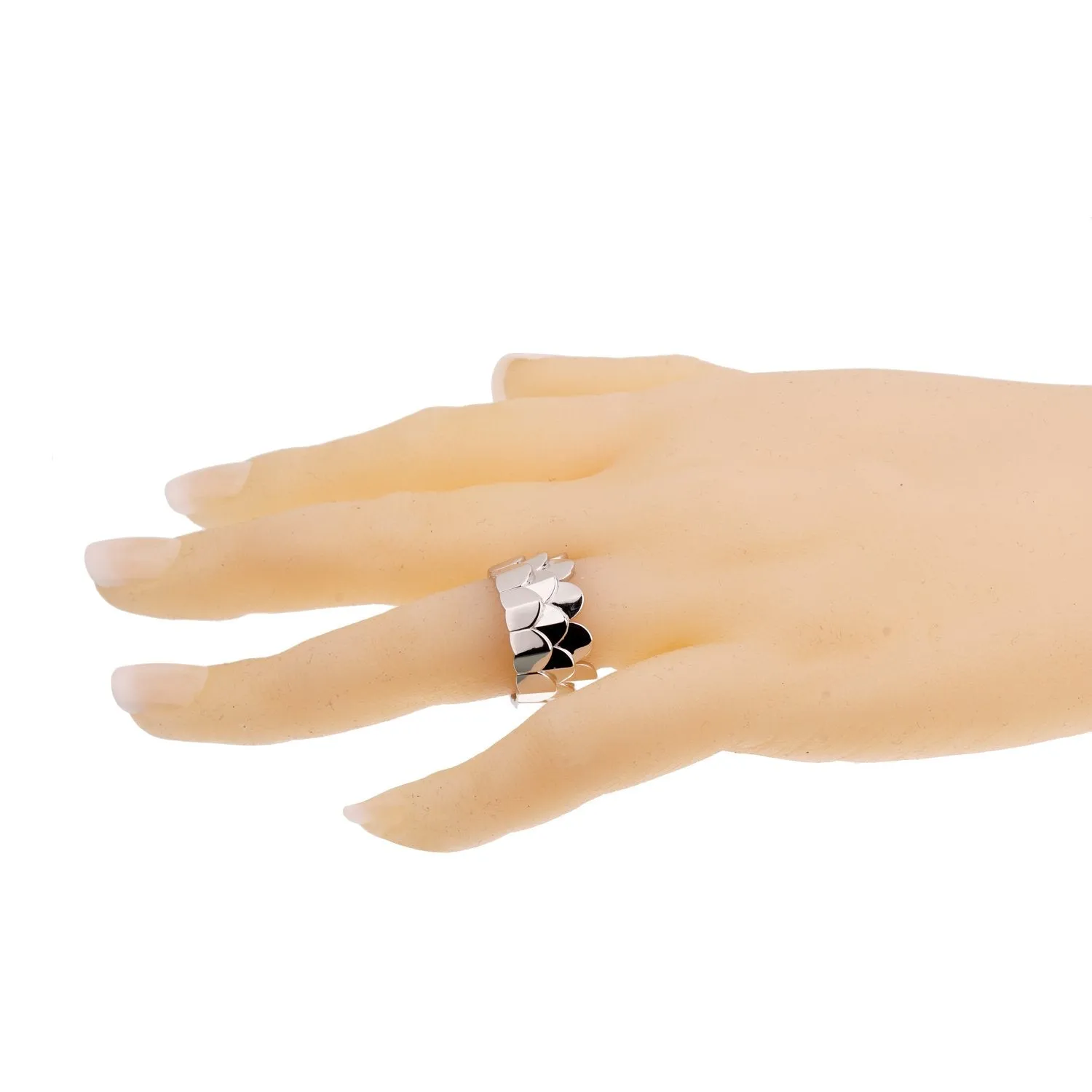 Fred of Paris Triple Arc White Gold Band Ring Sz 7 1/4