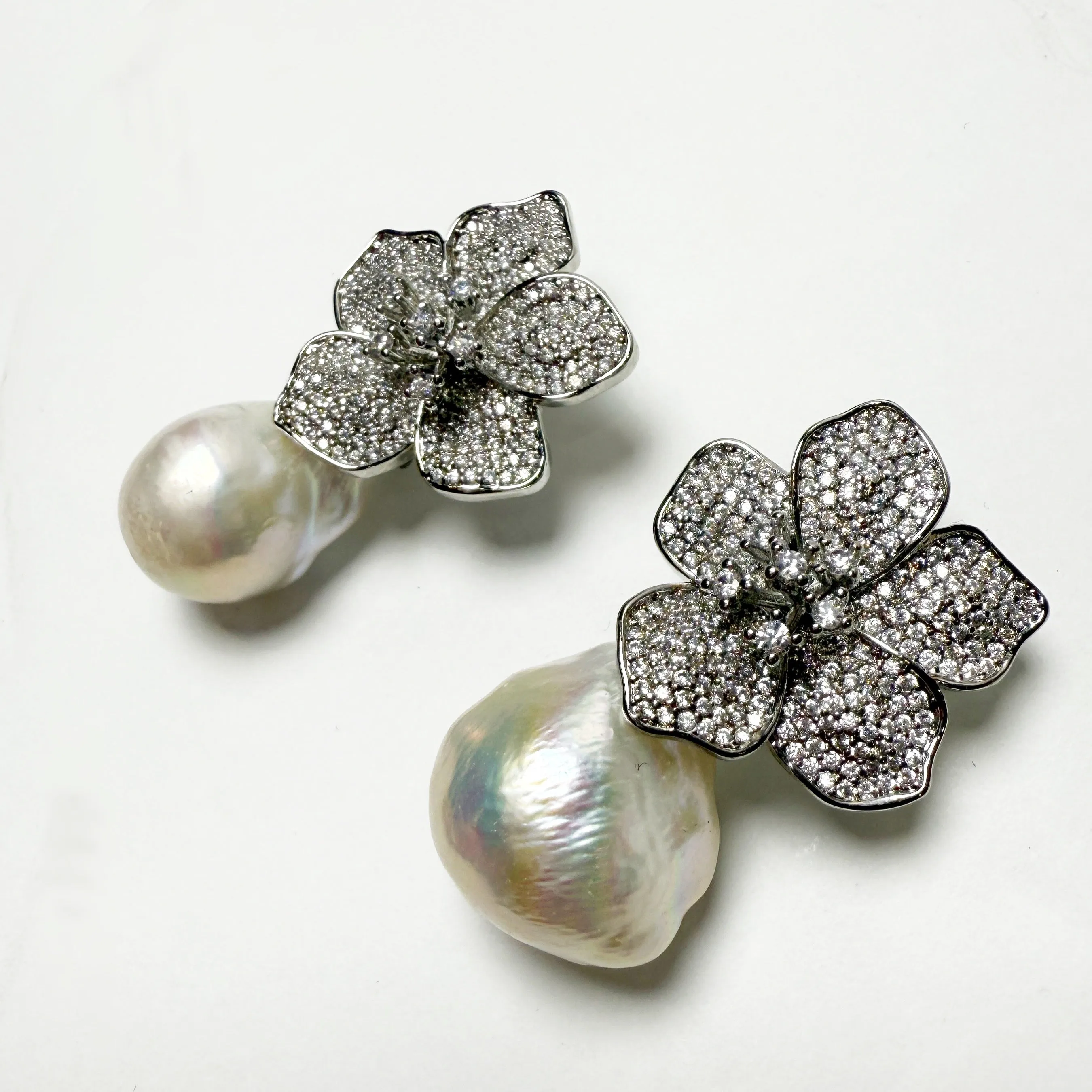 Freshwater Pearl Flower Studs