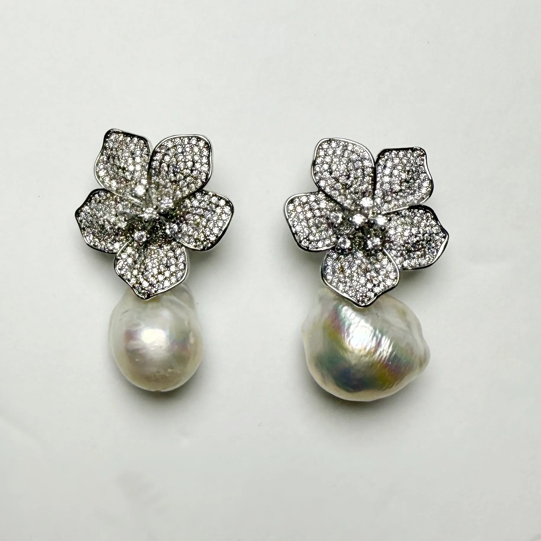 Freshwater Pearl Flower Studs