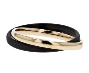 Furrer Jacot Gold and Carbon Interlocking Ring