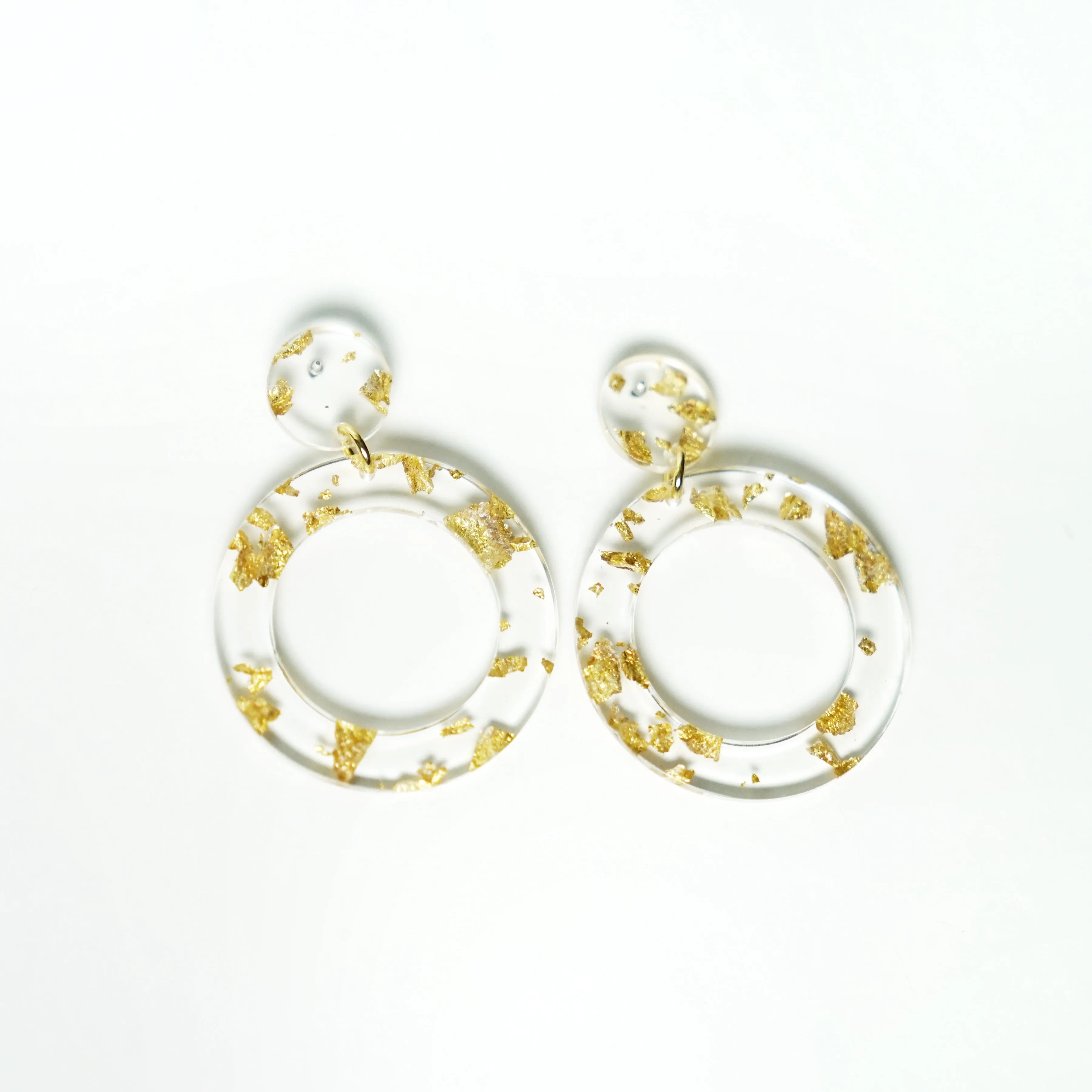 Gatsby Modern Resin Gold Flake Earrings