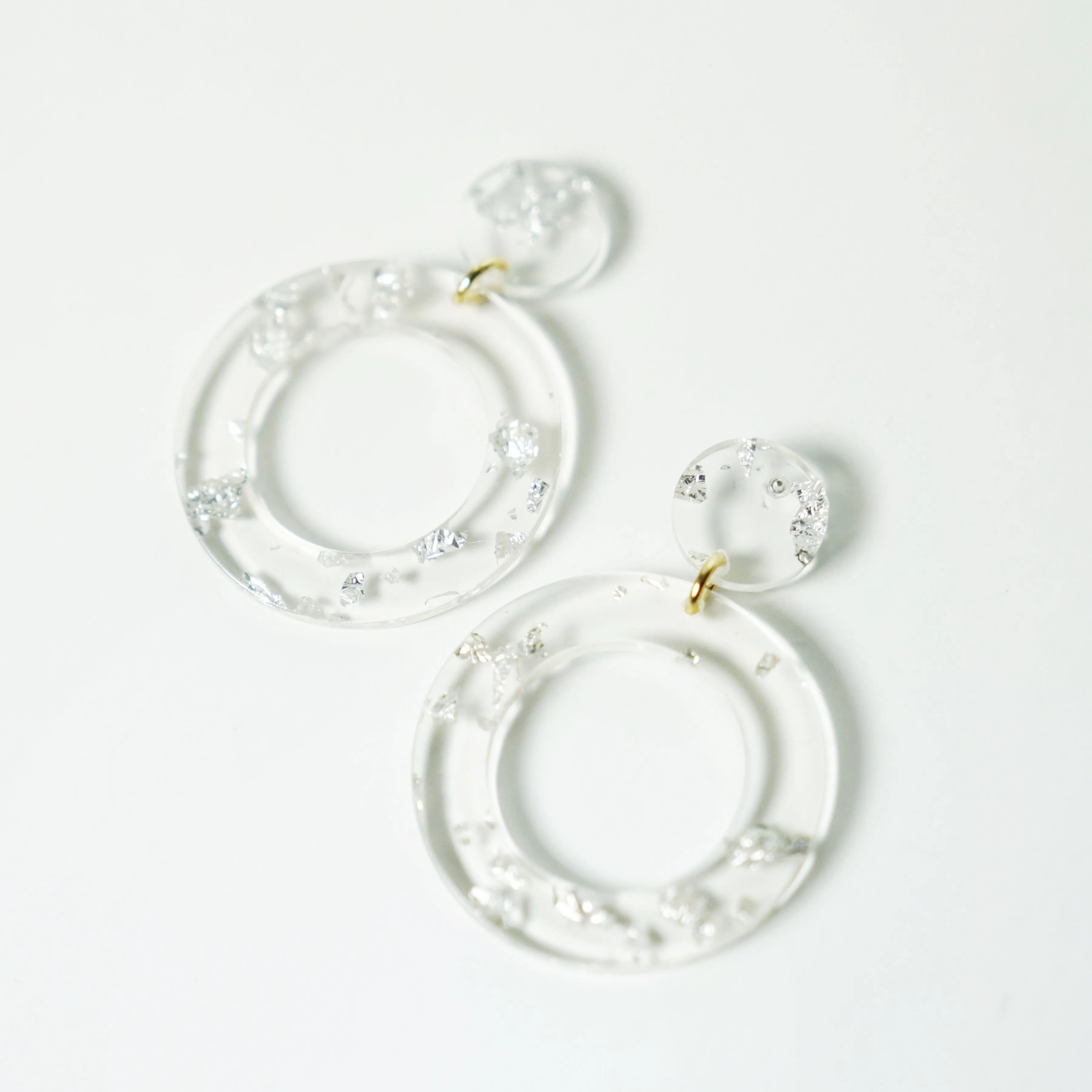Gatsby Modern Resin Gold Flake Earrings