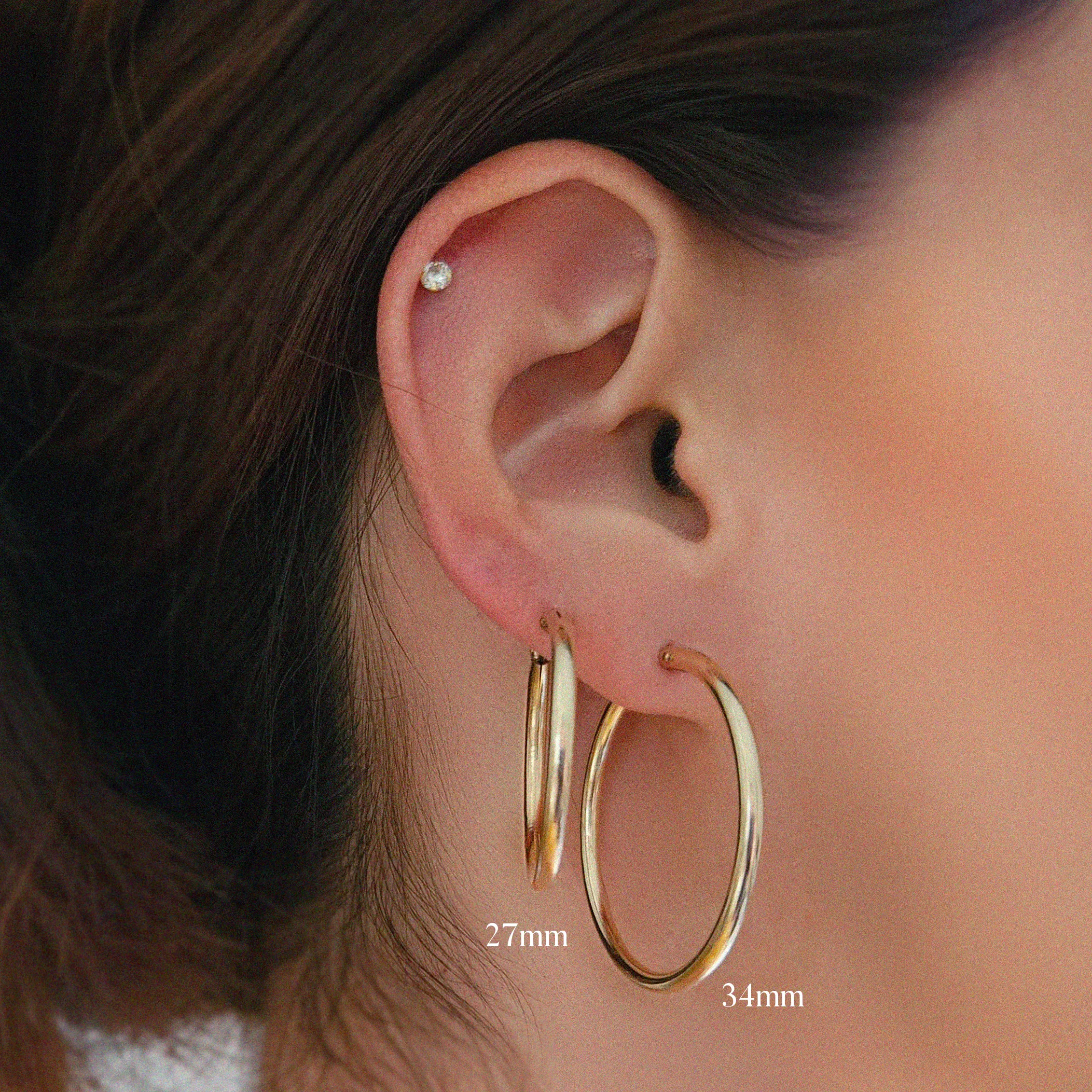 Gold Filled Flex Hoops (27mm/ 34mm)
