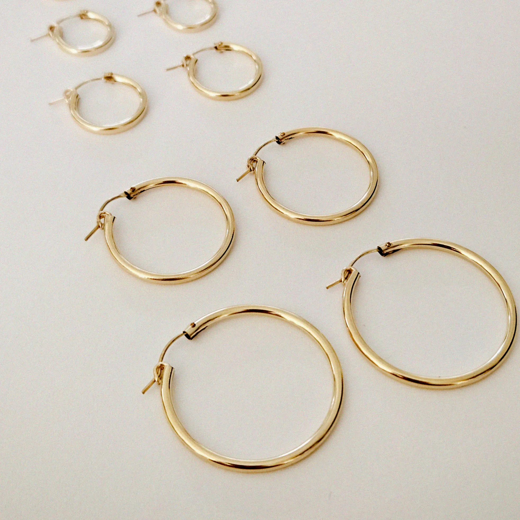 Gold Filled Flex Hoops (27mm/ 34mm)