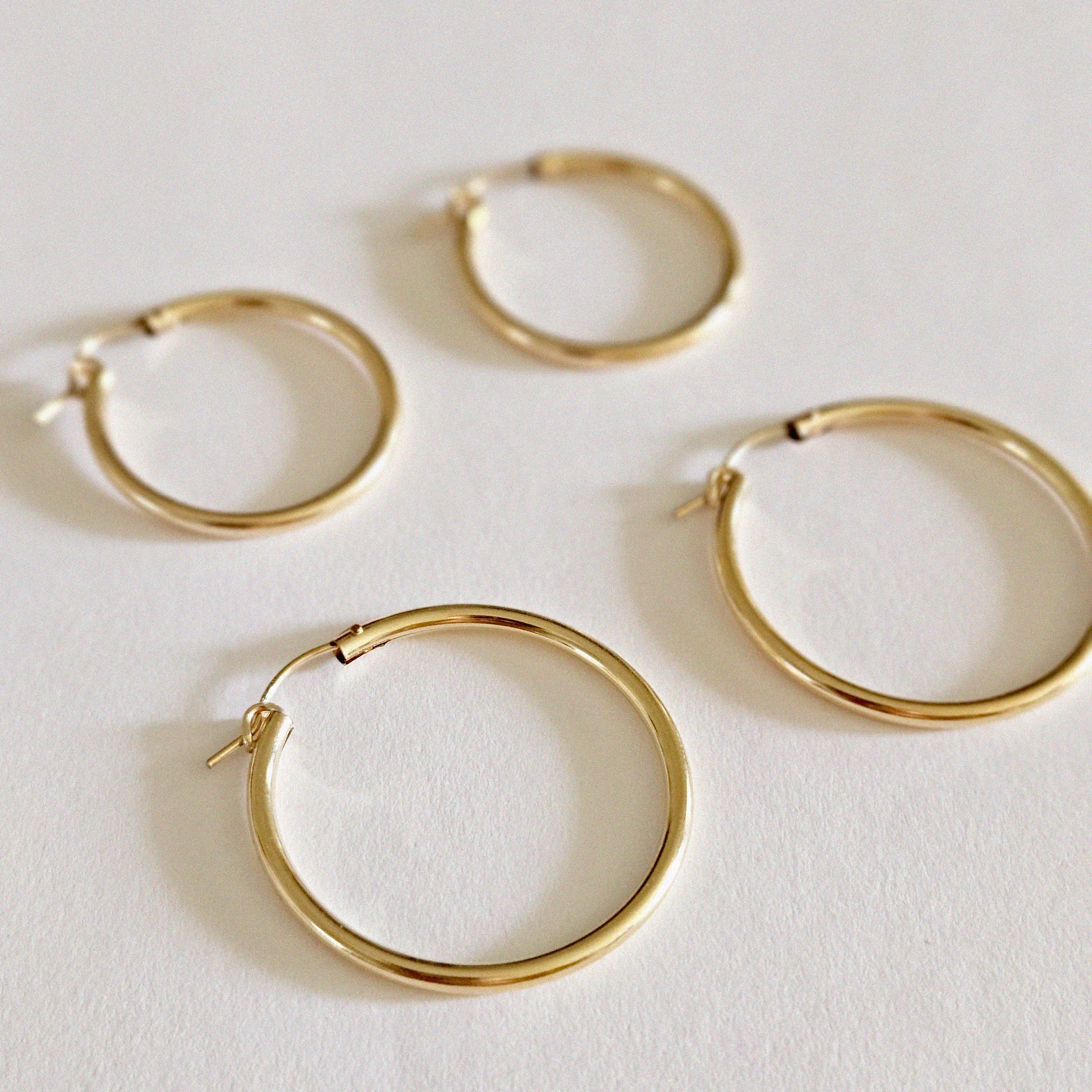 Gold Filled Flex Hoops (27mm/ 34mm)