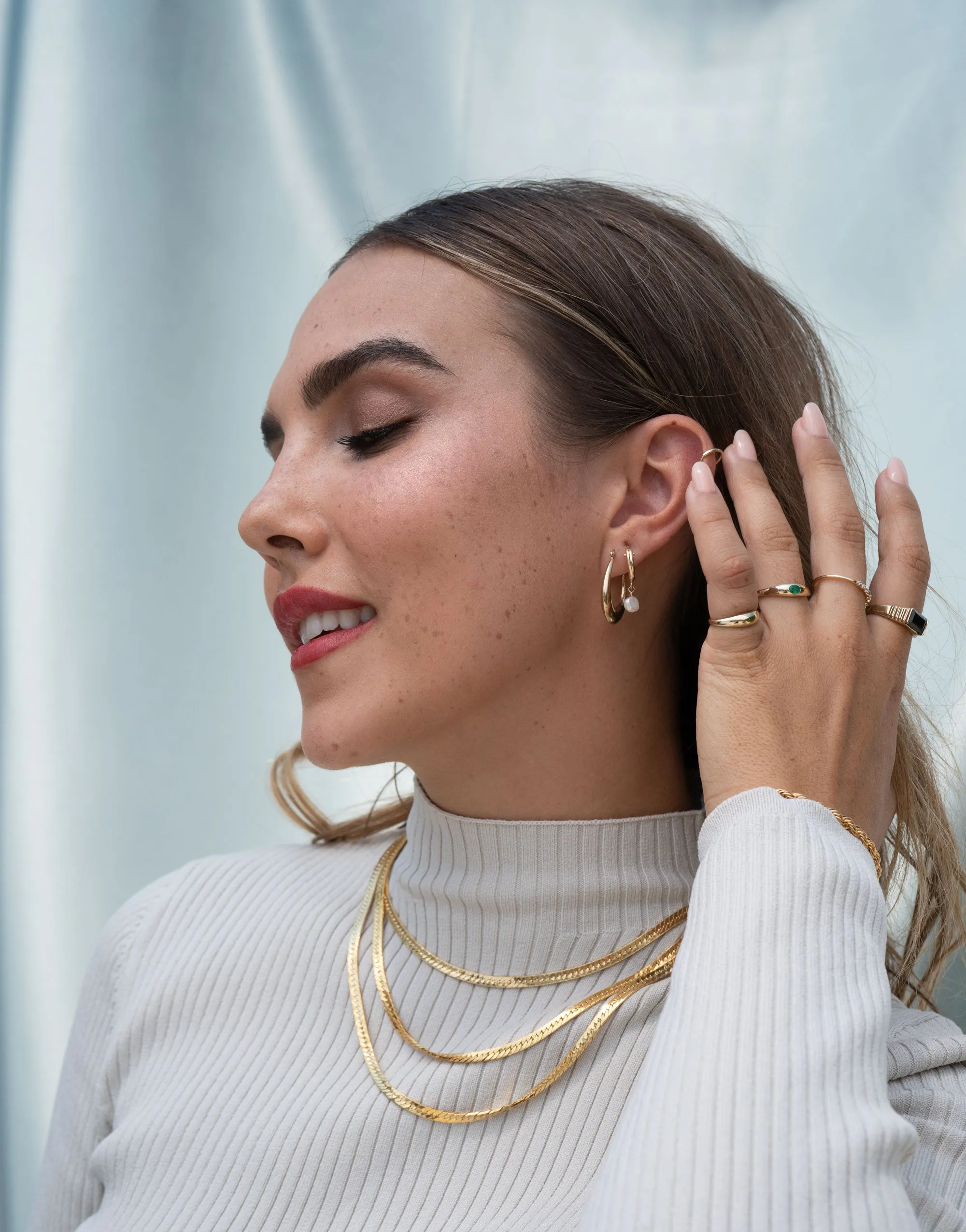 Gold Filled Pearl Clasp Hoops