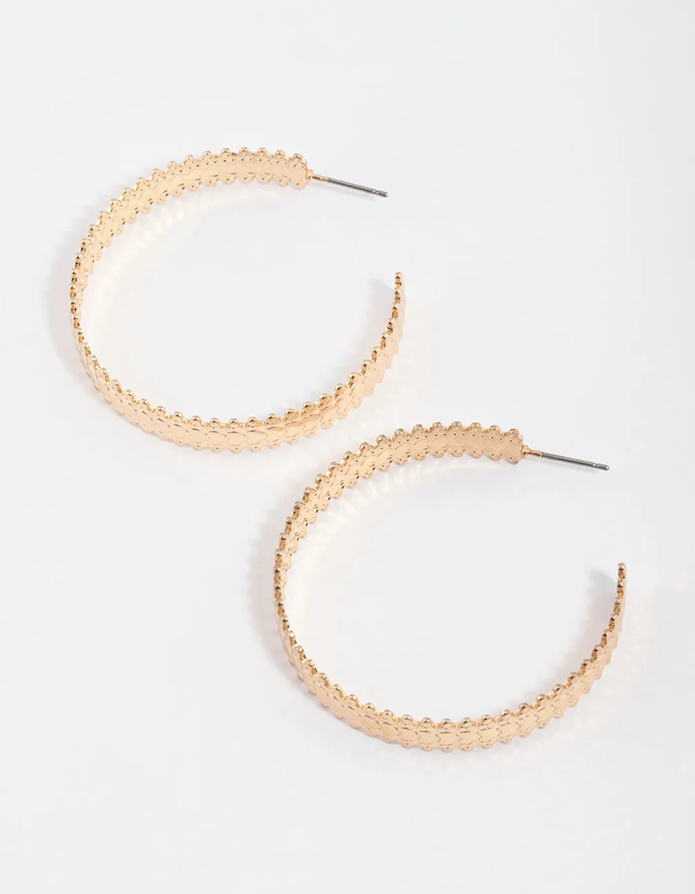 Gold Molten Stamp Hoop Earrings