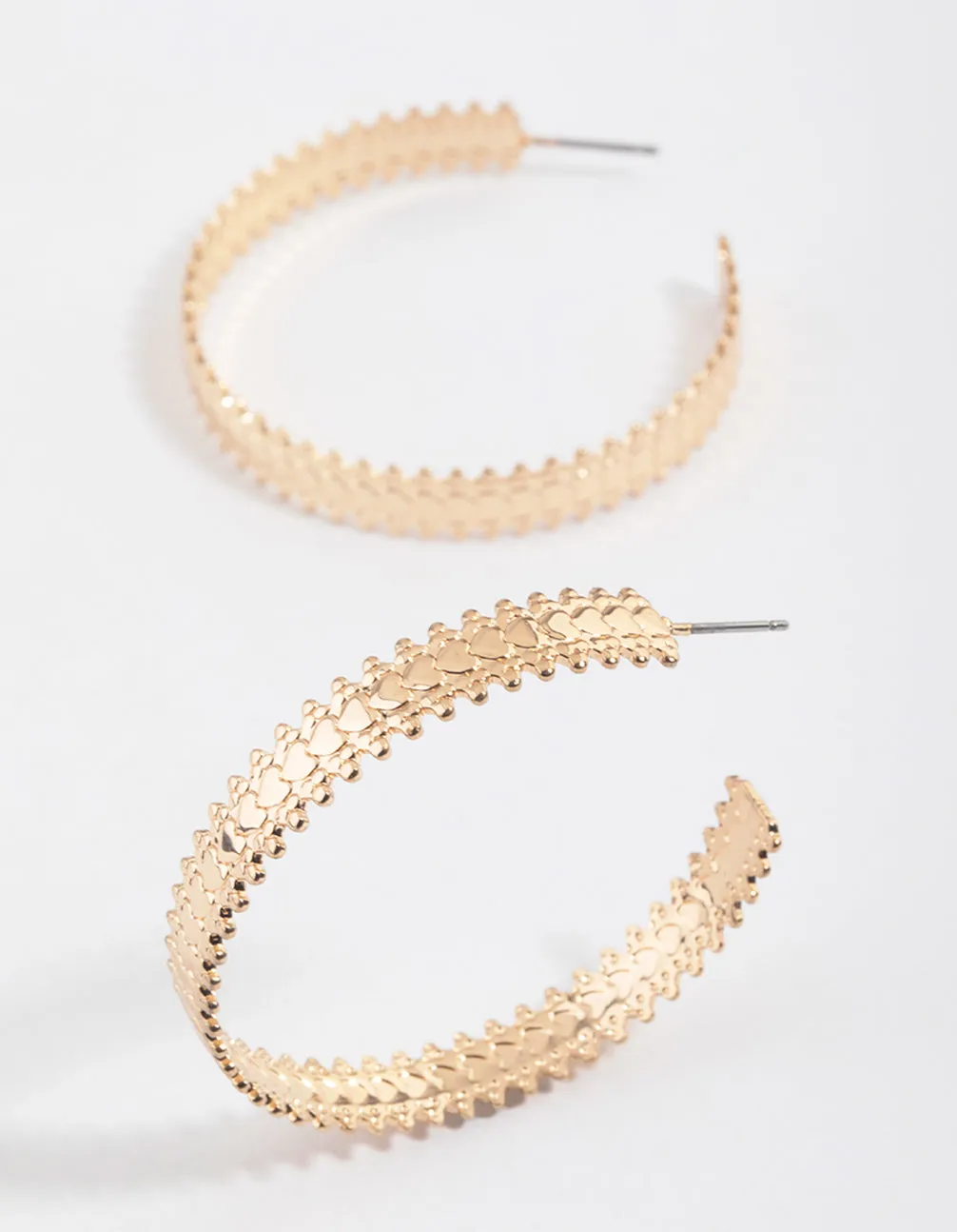 Gold Molten Stamp Hoop Earrings