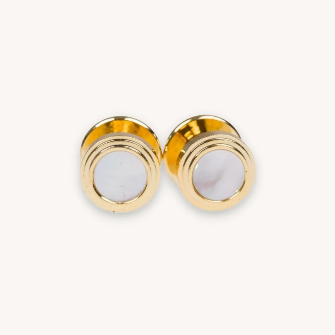 Gold Pearl Stone Studset