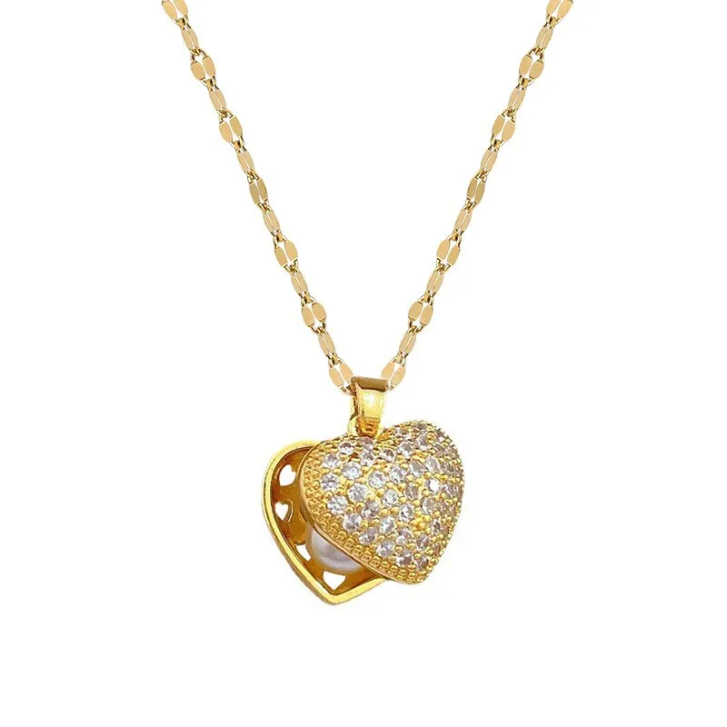 Gold Plated Temperament Shy Pearl Pendant Neckalce For Women