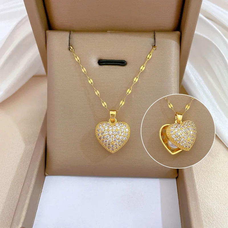 Gold Plated Temperament Shy Pearl Pendant Neckalce For Women