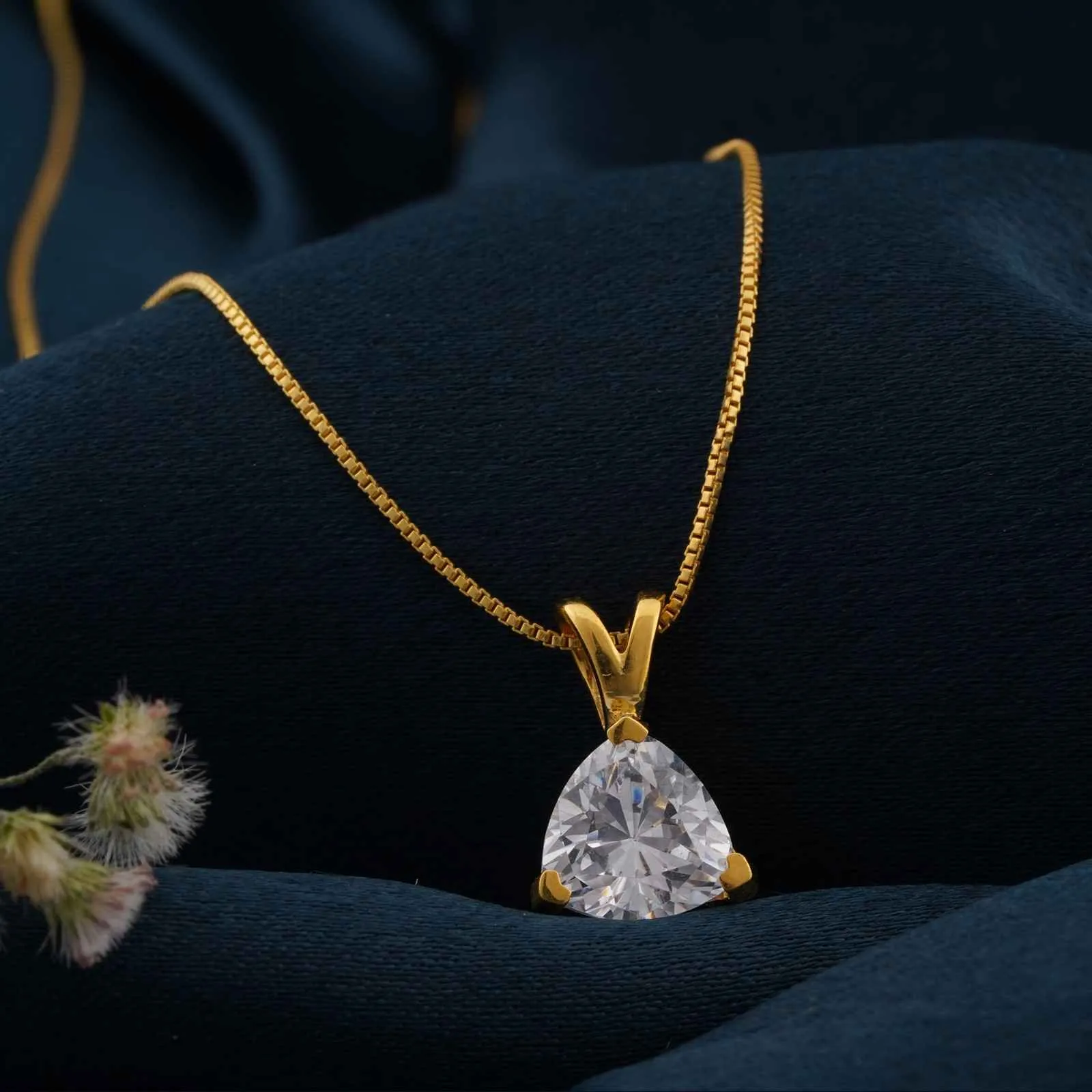 Golden Trillion Dazzling Pendant