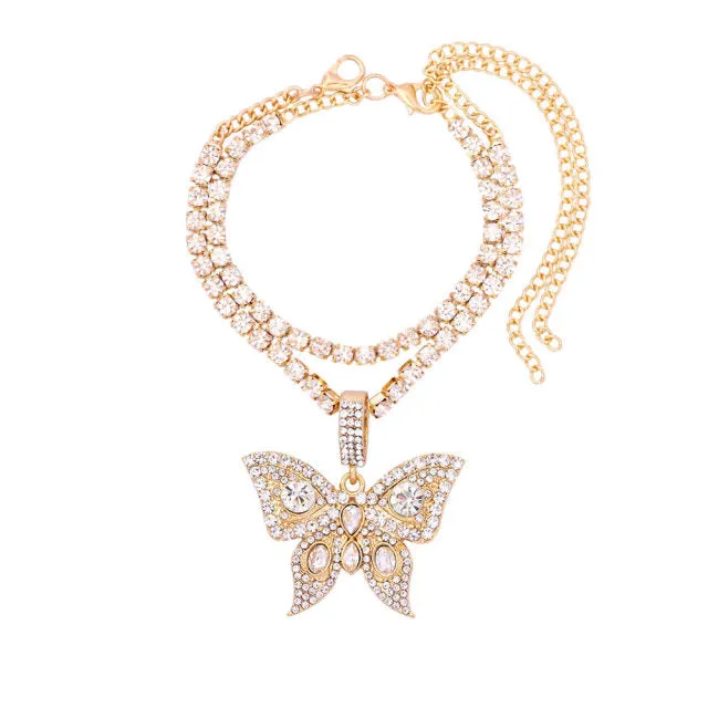 Gothic Hip Hop UZI Gun Pendant Anklets for Women
