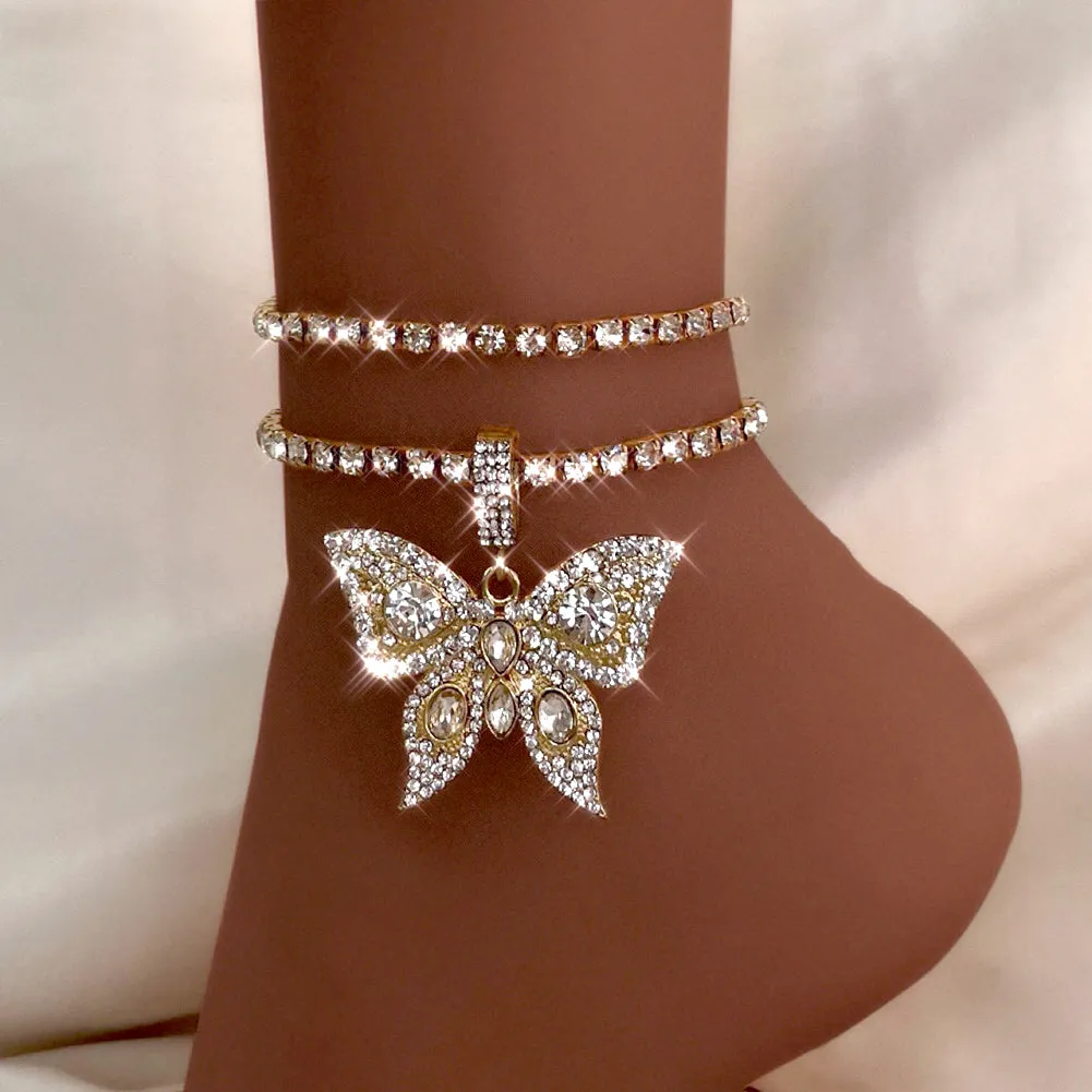 Gothic Hip Hop UZI Gun Pendant Anklets for Women