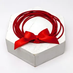 Guitar String Bracelets With Bow in Red