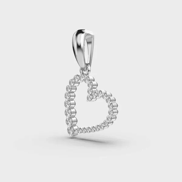 Hanging Heart Diamond Gold Pendant (Without Chain)