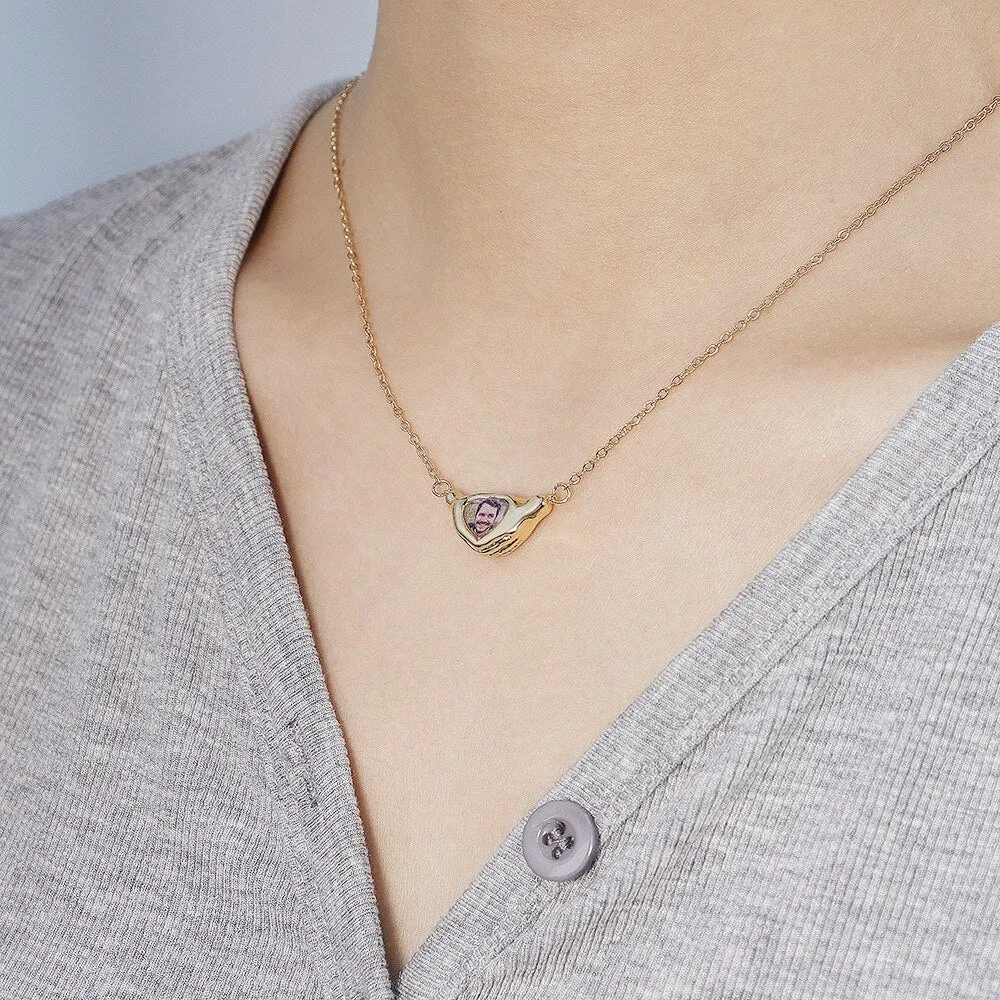 Heart Shaped Pendant Copper Personalized Colorful Baby Children's Photo Necklaces
