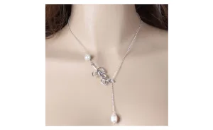 High Quality Hollow Leaves Shaped Simulated Pearl Woman Necklace