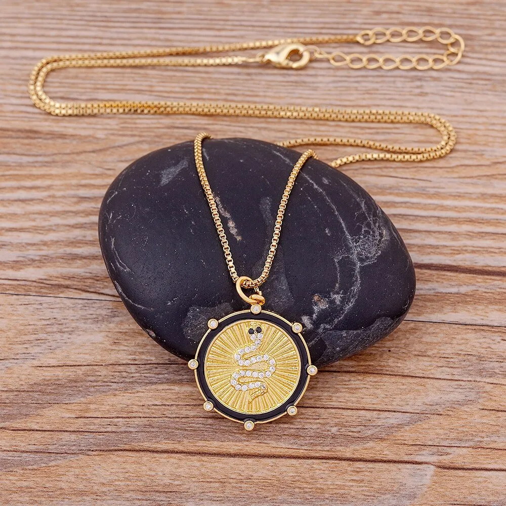 High Quality Zircon Animal Snake Pendant For Women