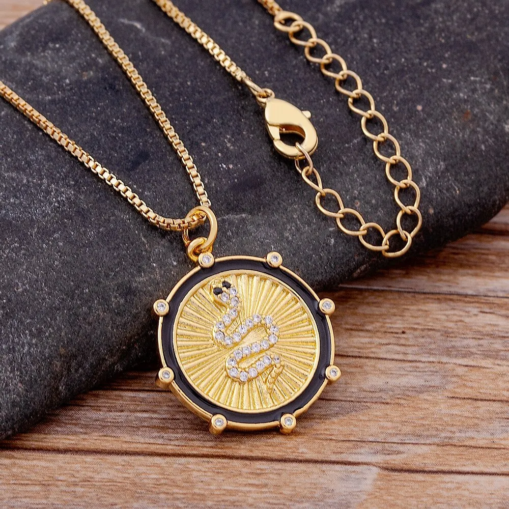 High Quality Zircon Animal Snake Pendant For Women